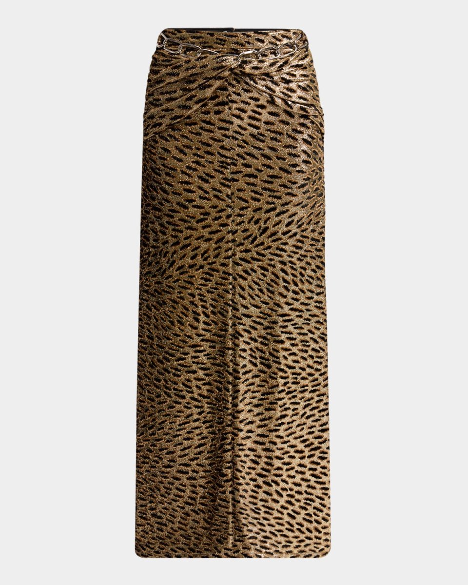 Twisted Metallic Jacquard Maxi Skirt